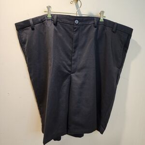 Haggar Men's Black Flat-Front Shorts Plus Sz 52